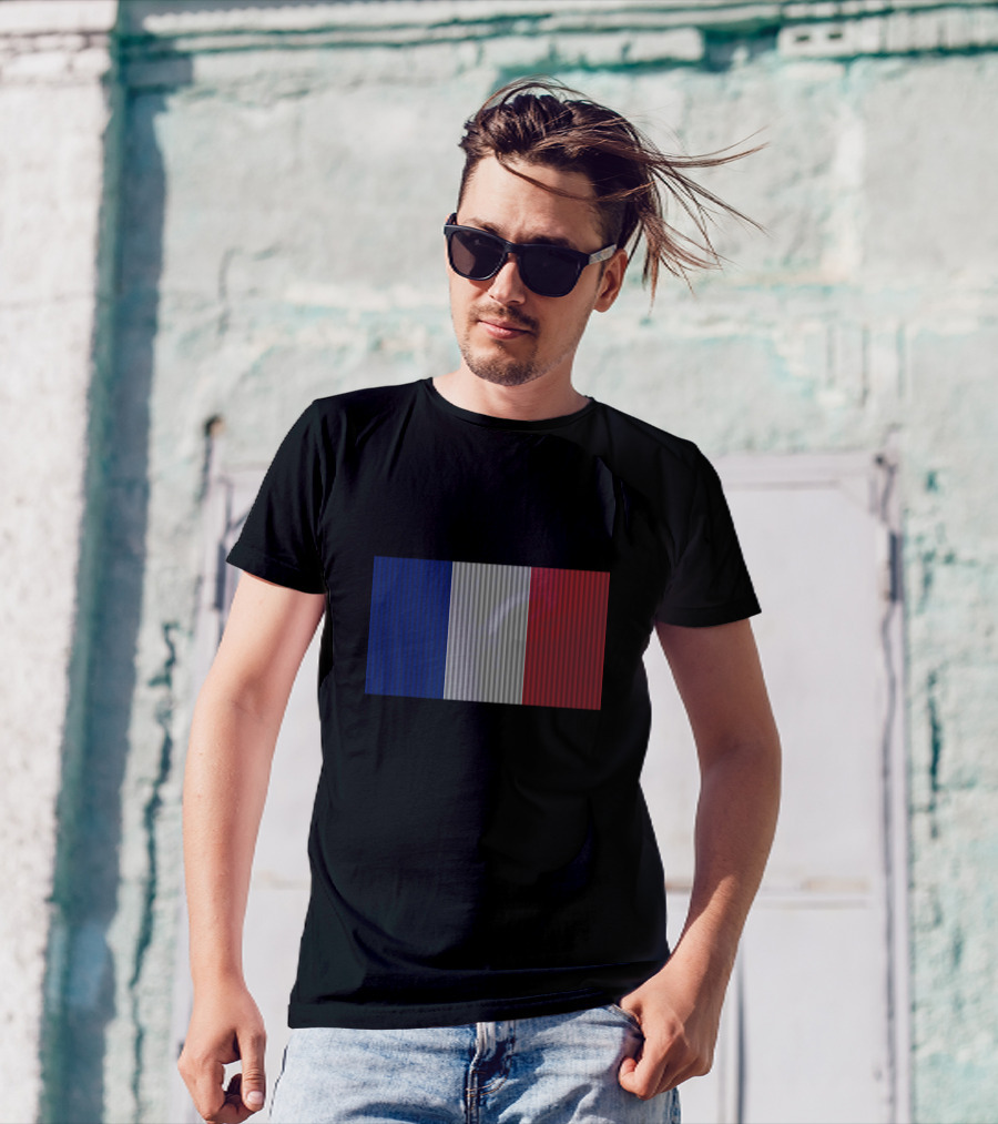 Flag Of France Blue White Red Vertical Stripes T-Shirt