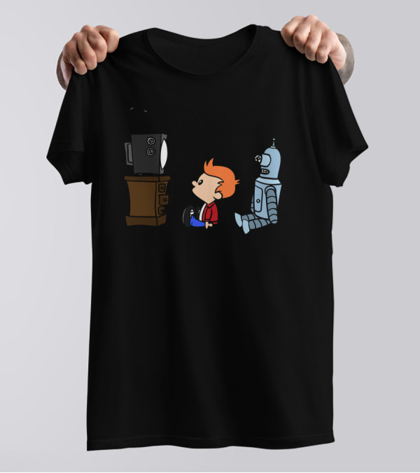 All Hail Toa Futurama Fry And Bender Watching TV T-Shirt