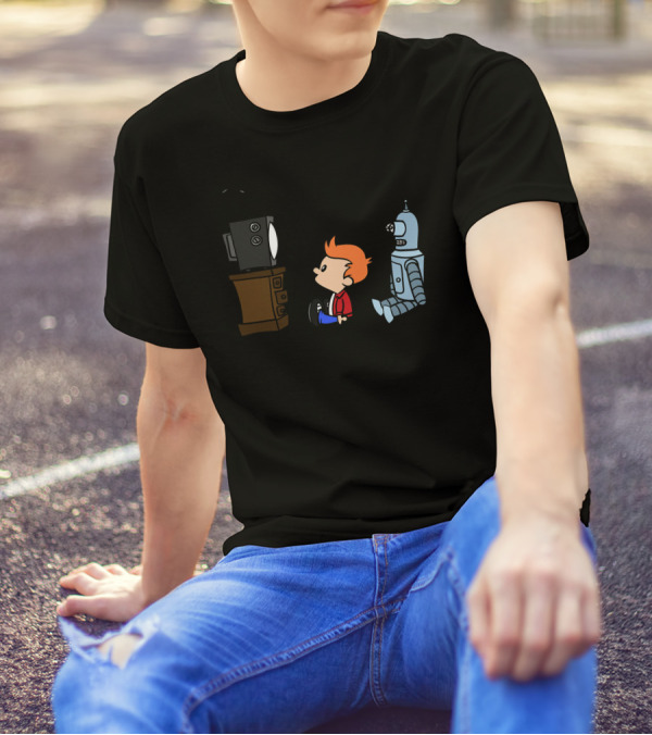 All Hail Toa Futurama Fry And Bender Watching TV T-Shirt
