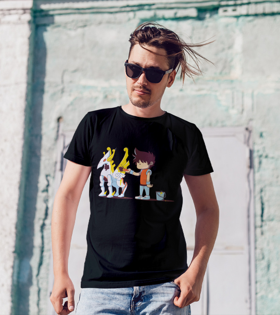 Armour Painting Kid With Mythical Winged Creature T-Shirt