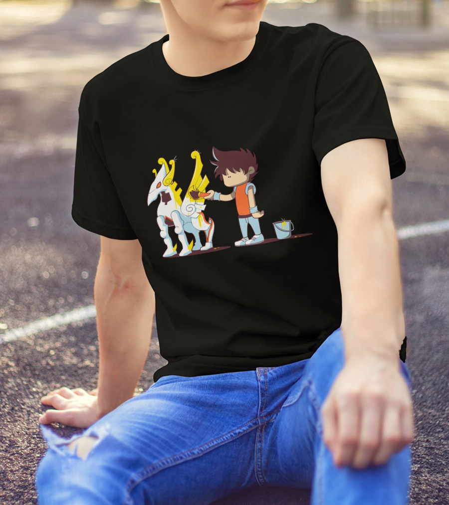 Armour Painting Kid With Mythical Winged Creature T-Shirt
