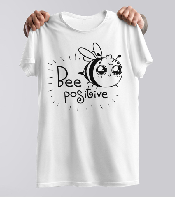 Bee Positive Cute Cartoon Bee T-Shirt