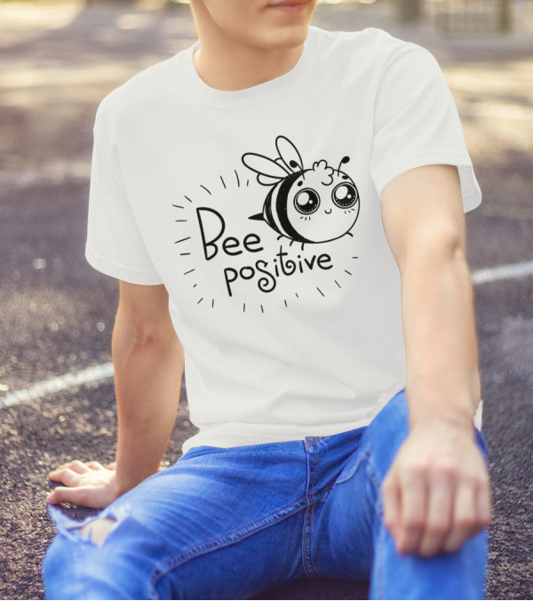 Bee Positive Cute Cartoon Bee T-Shirt