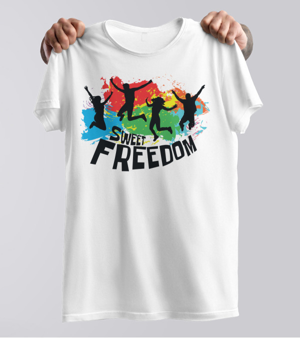 Sweet Freedom Silhouettes Rainbow Burst T-Shirt