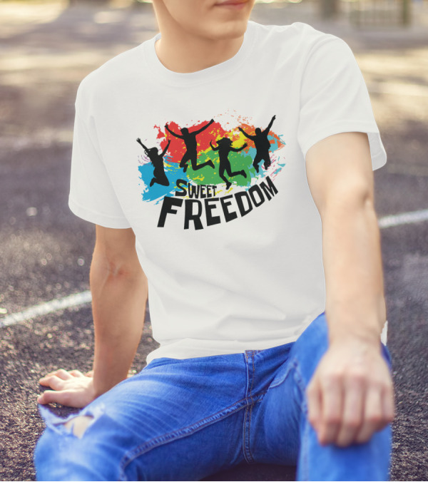 Sweet Freedom Silhouettes Rainbow Burst T-Shirt