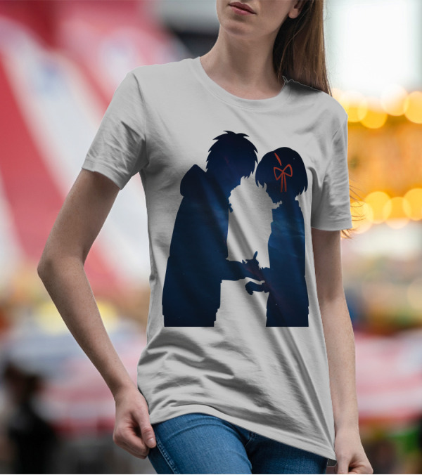 Kimi No Nawa Your Name Silhouette Night Sky With Red T-Shirt
