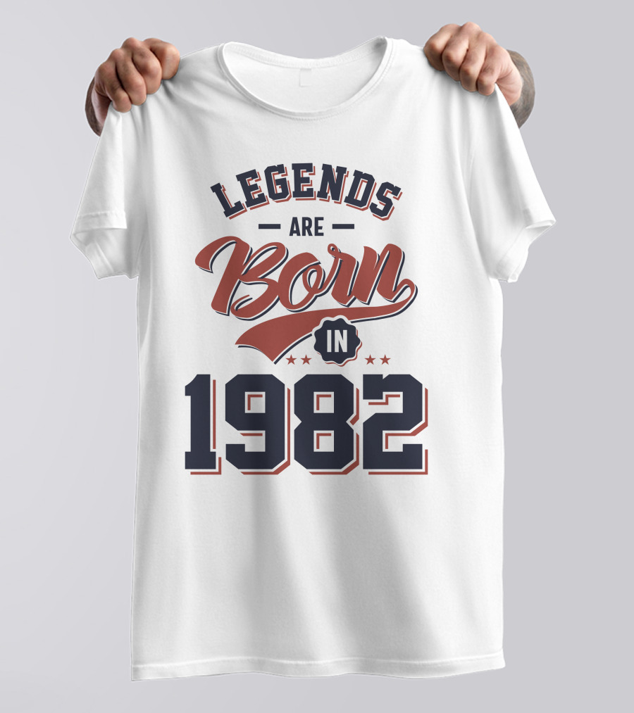 Legends Are Born In 1982 Vintage Birthday T-Shirt