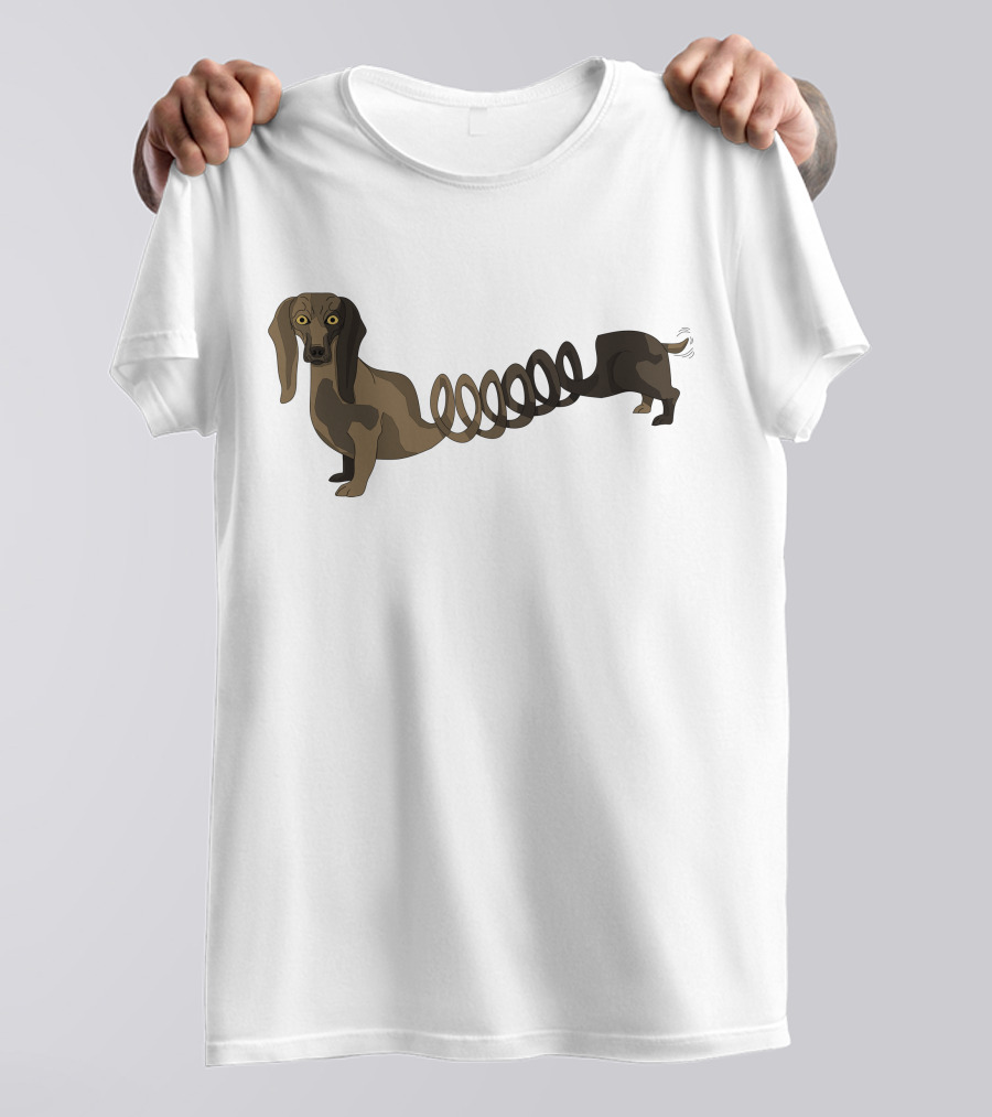 Long Ear Dog Spiral Body T-Shirt