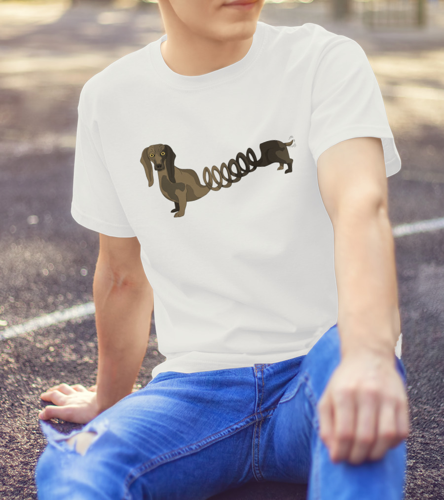 Long Ear Dog Spiral Body T-Shirt
