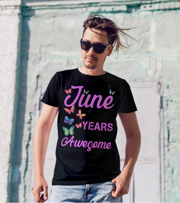 Made In June 1960 Years 60 Of Being Awesome Butterflies T-Shirt