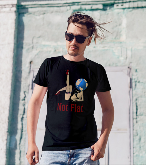 Not Flat Earth Globe Head Pin-Up T-Shirt