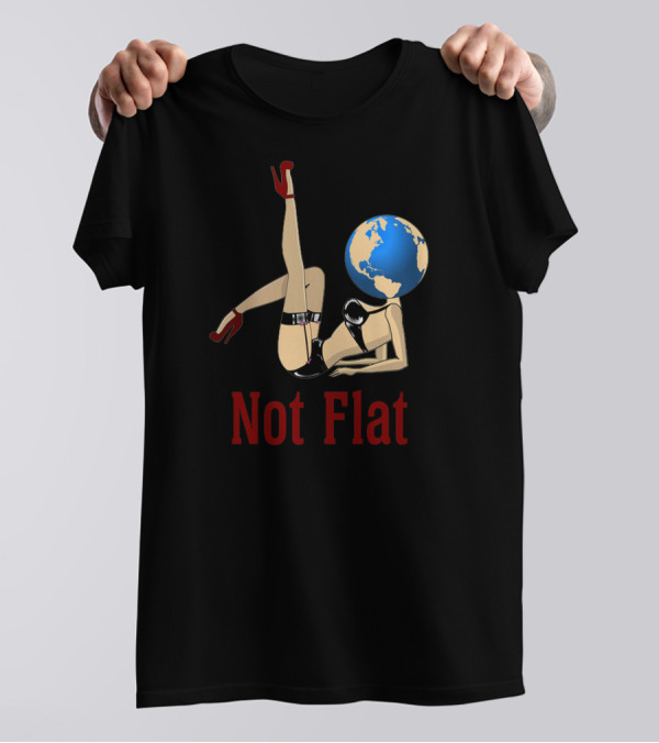 Not Flat Earth Globe Head Pin-Up T-Shirt