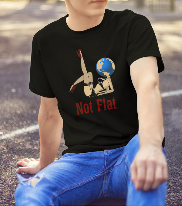 Not Flat Earth Globe Head Pin-Up T-Shirt
