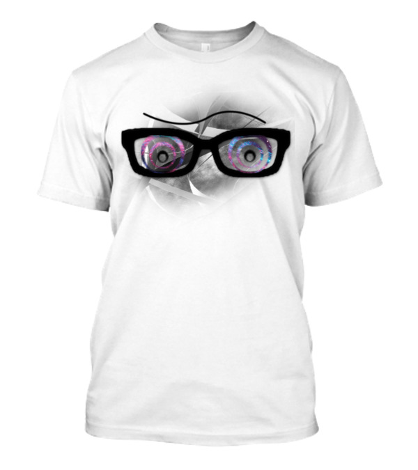 Smiley Hypnotic Glasses With Colorful Swirling Eyes T-Shirt