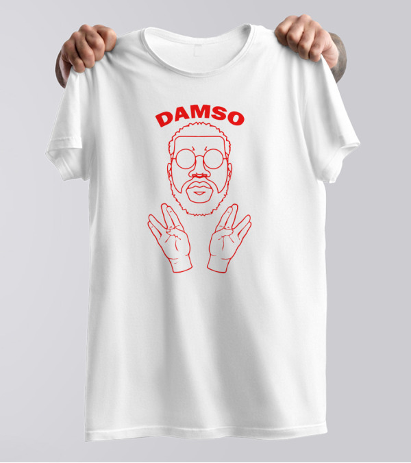DAMSO The Vie Hand Gesture Red Outline T-Shirt