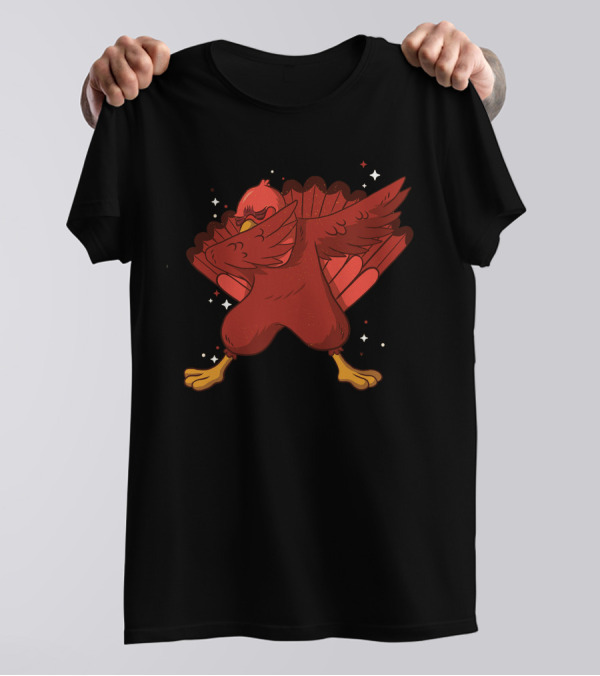 Turkey Dab Dance Pose Bird Thanksgiving Fun T-Shirt