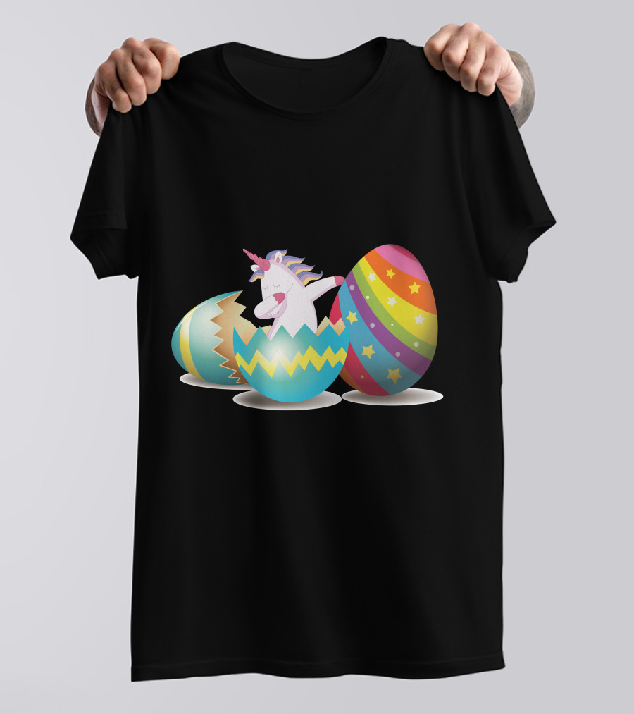 Unicorn Hatching From Colorful Easter Eggs T-Shirt