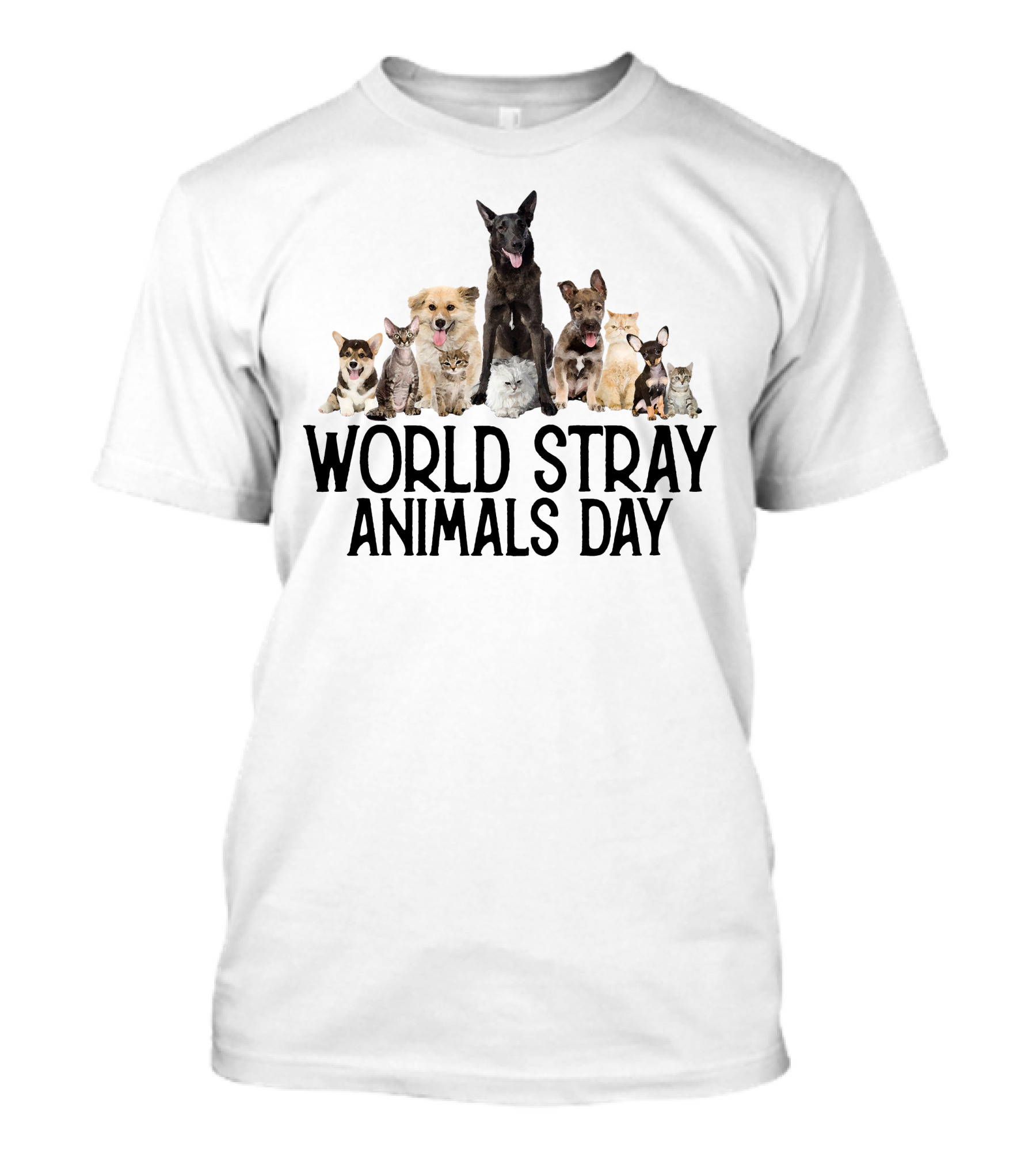 World Stray Animals Day Dogs And Cats T-Shirt