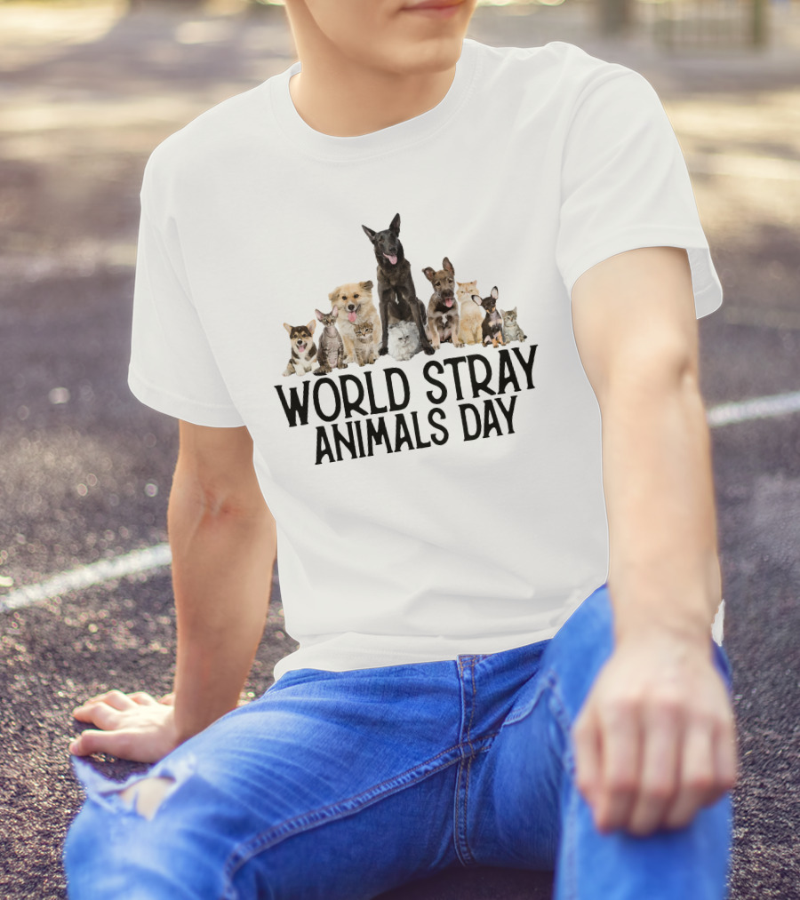 World Stray Animals Day Dogs And Cats T-Shirt