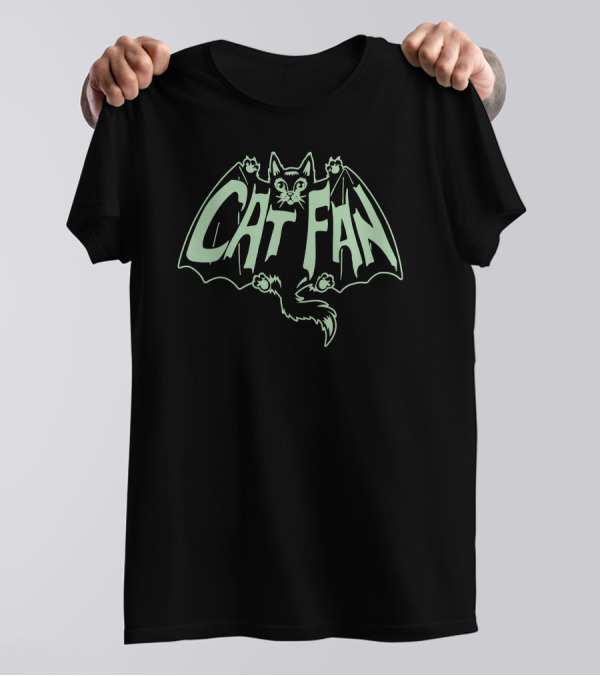 CAT FAN Gothic Cat Bat Fusion T-Shirt
