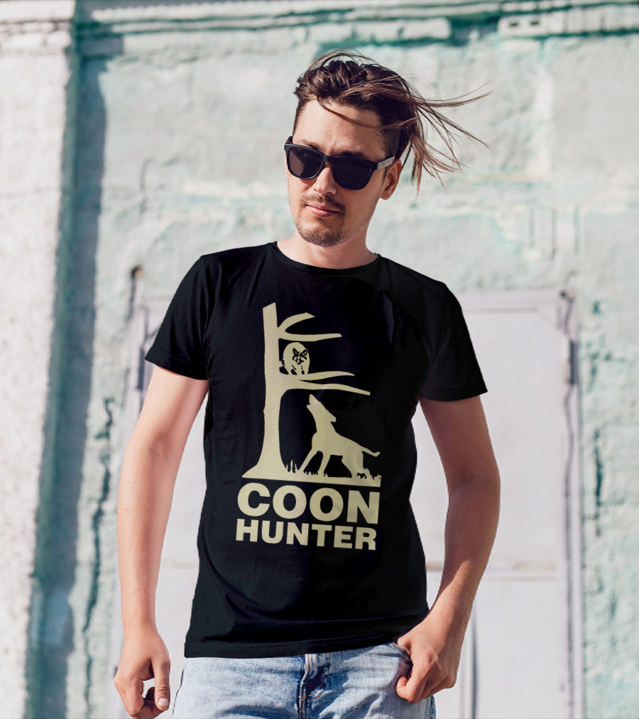Coon Hunter Dog And Raccoon Tree T-Shirt