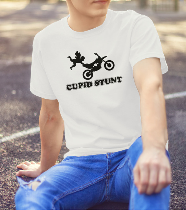 Cupid Stunt Motorcycle Adventure With Flying Cupid T-Shirt