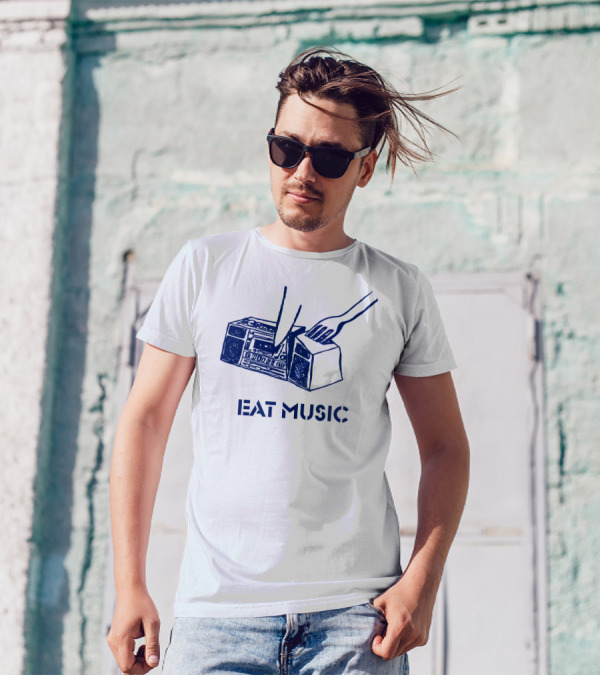 Eat Music Boombox Enthusiast Retro Vibes T-Shirt