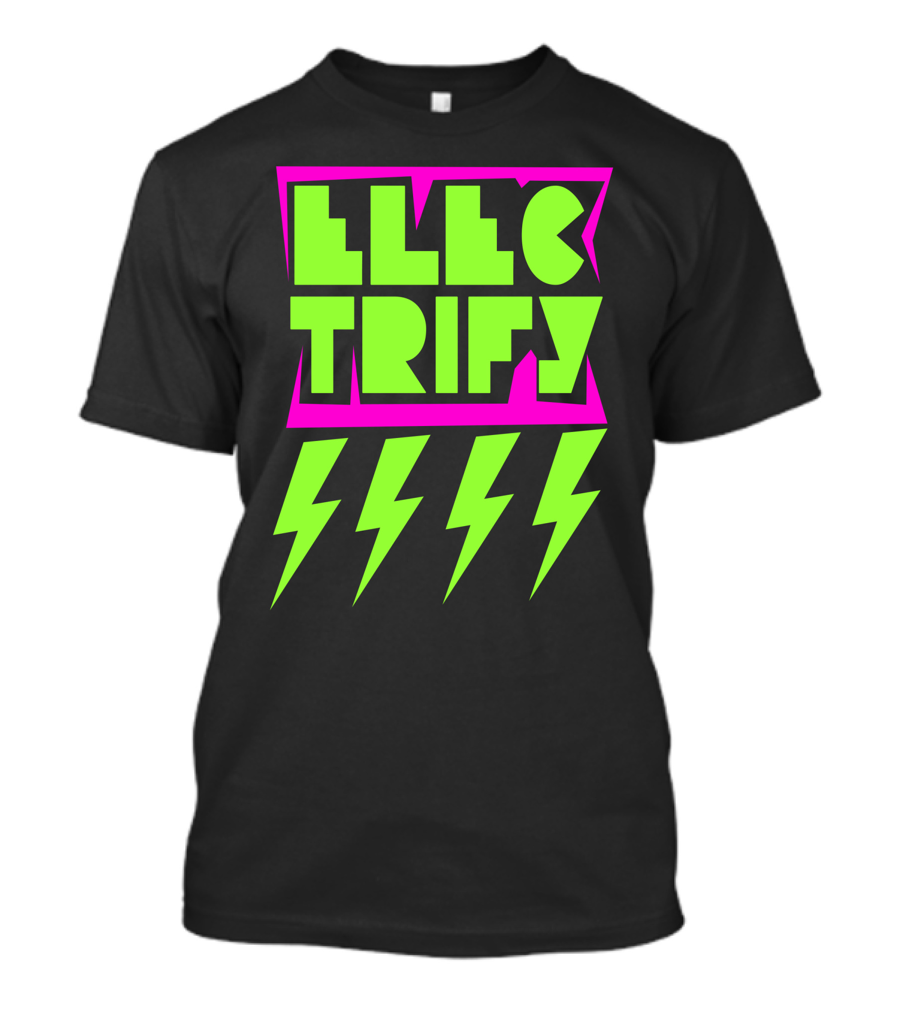 Electrify Bold Neon Lightning Bolts 80s T-Shirt