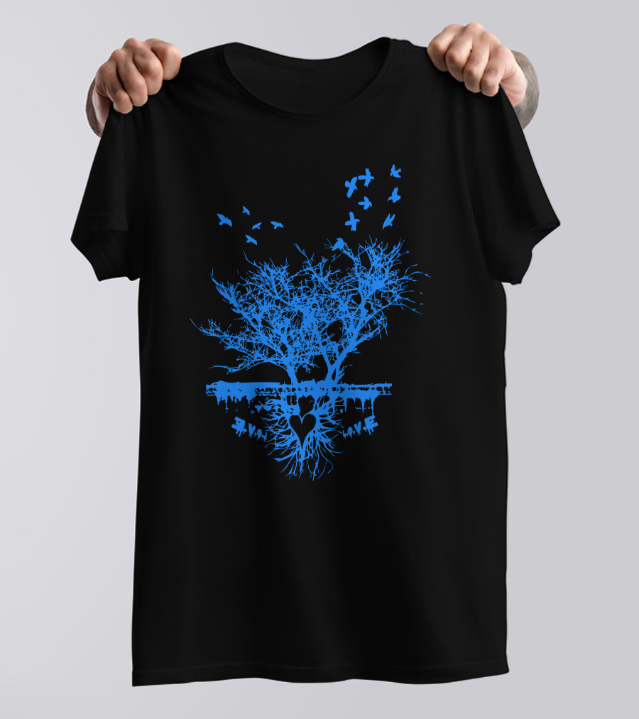 Everything Stems From LOVE Heart Tree With Birds And Roots T-Shirt