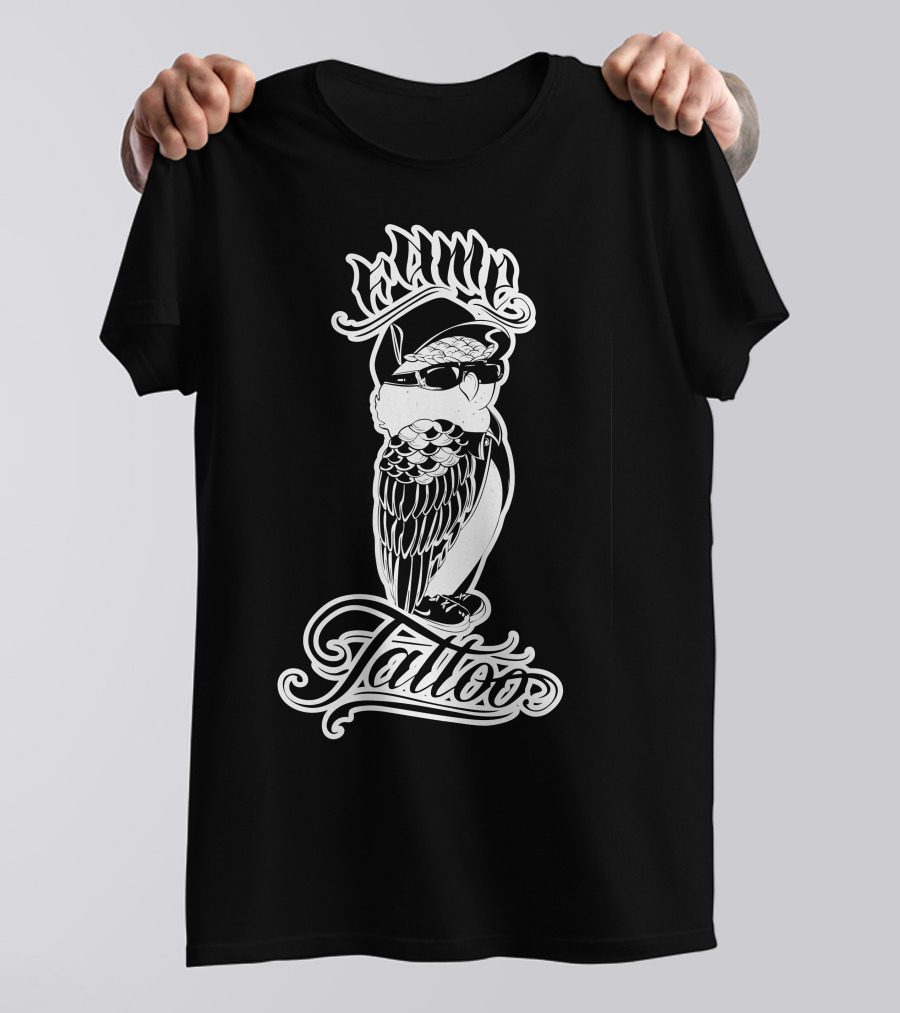 Fame Tattoo Cool Owl With Sunglasses And Hat T-Shirt