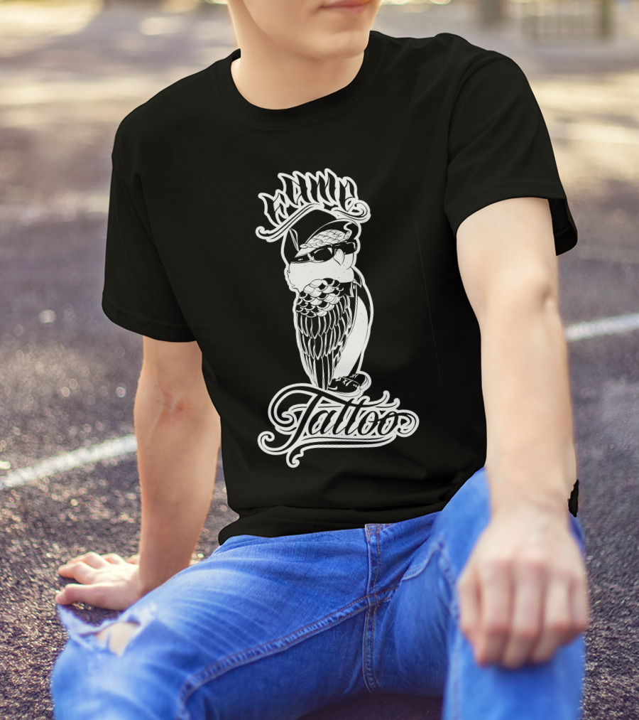 Fame Tattoo Cool Owl With Sunglasses And Hat T-Shirt