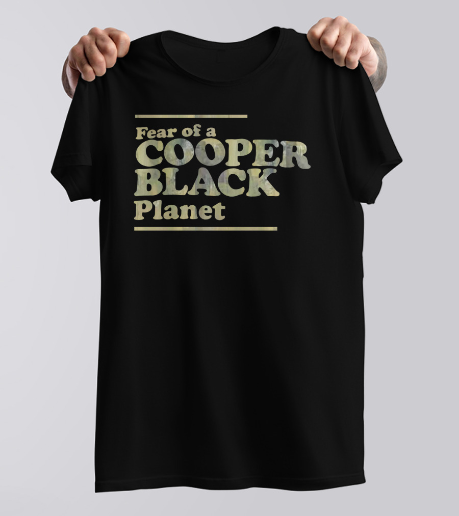 Fear Of A Cooper Black Planet Text T-Shirt