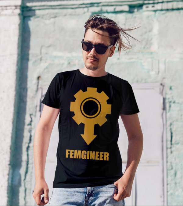 Feminist Engineering Gear Symbol Femgineer T-Shirt