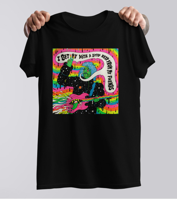 Flaming Lips I Get By With A Little Help From My Friends Psychedelic T-Shirt