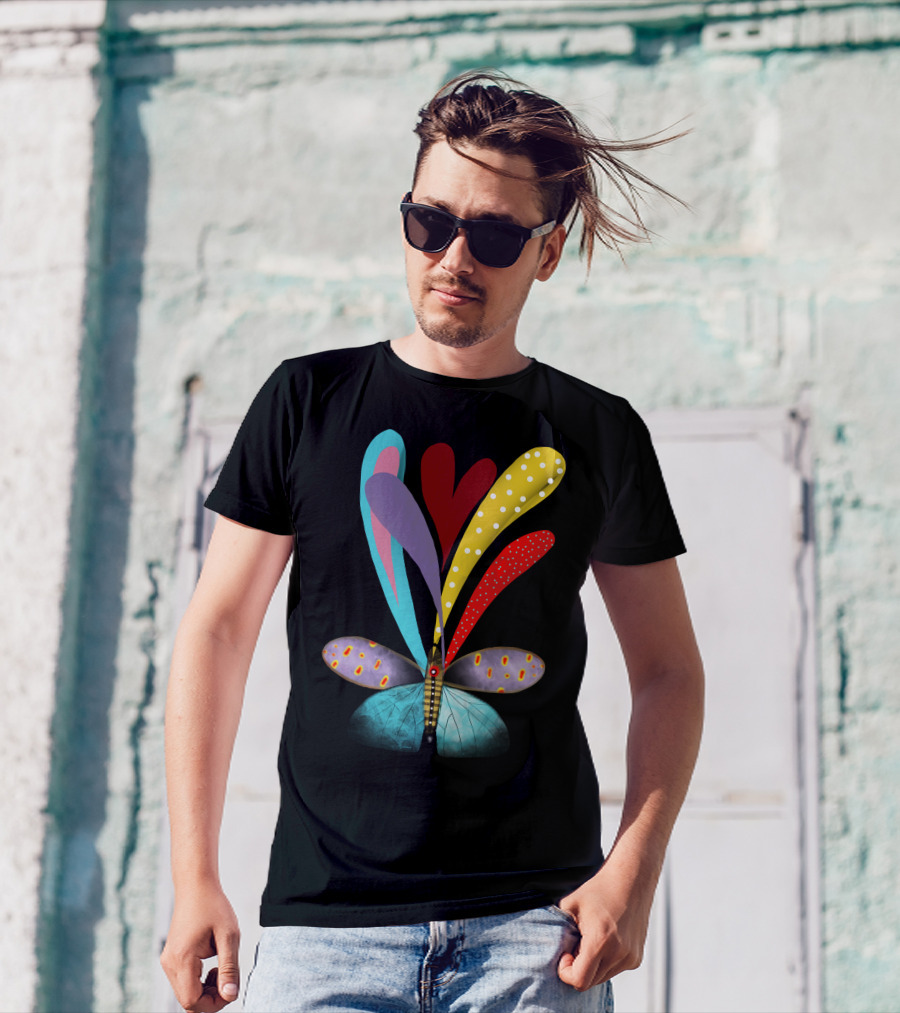 Free Butterfly Colorful Abstract Wings T-Shirt