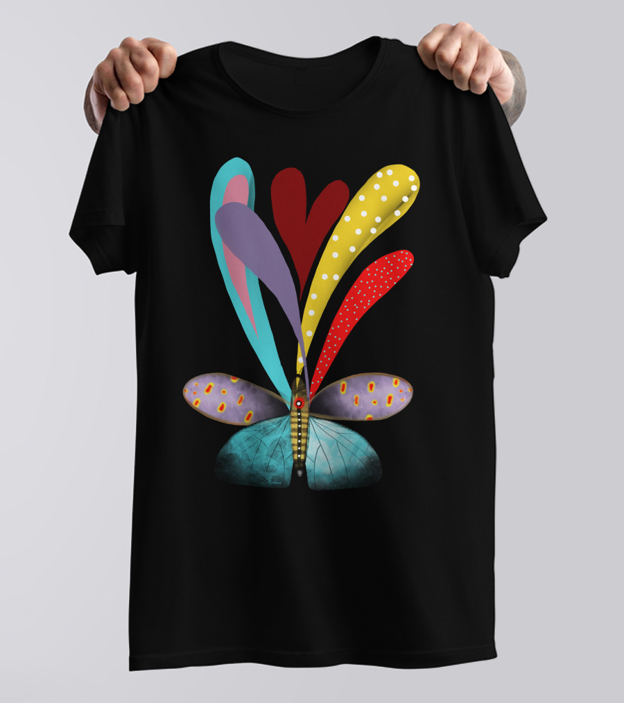 Free Butterfly Colorful Abstract Wings T-Shirt