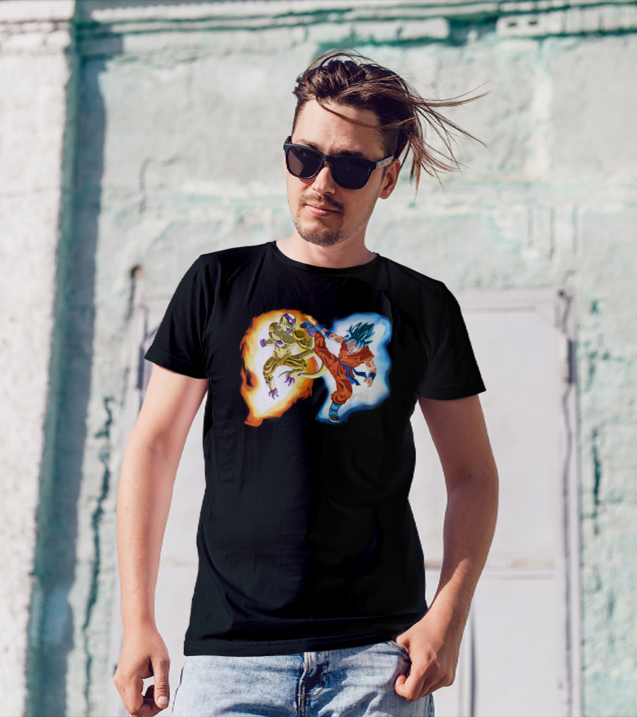 Golden Freeza Vs. Super Saiyan Blue Goku Clash T-Shirt