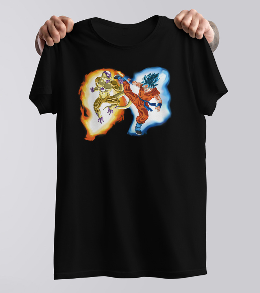 Golden Freeza Vs. Super Saiyan Blue Goku Clash T-Shirt