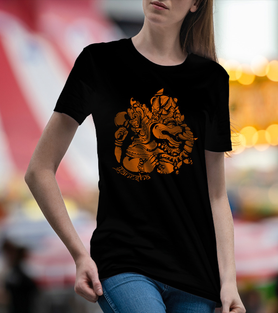Ganesh Intricate Orange T-Shirt