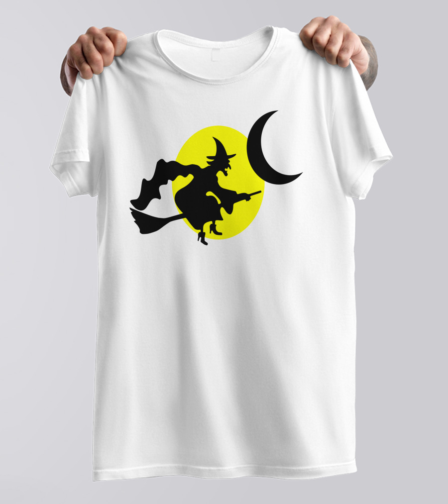 Halloween Madlibs Witch Flying In Moonlit Sky T-Shirt