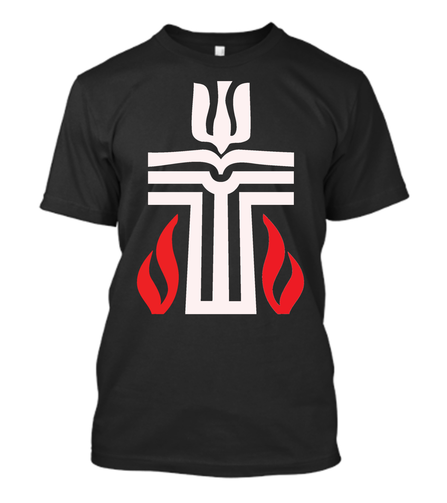 Holy Sunday Easter Flames Cross T-Shirt