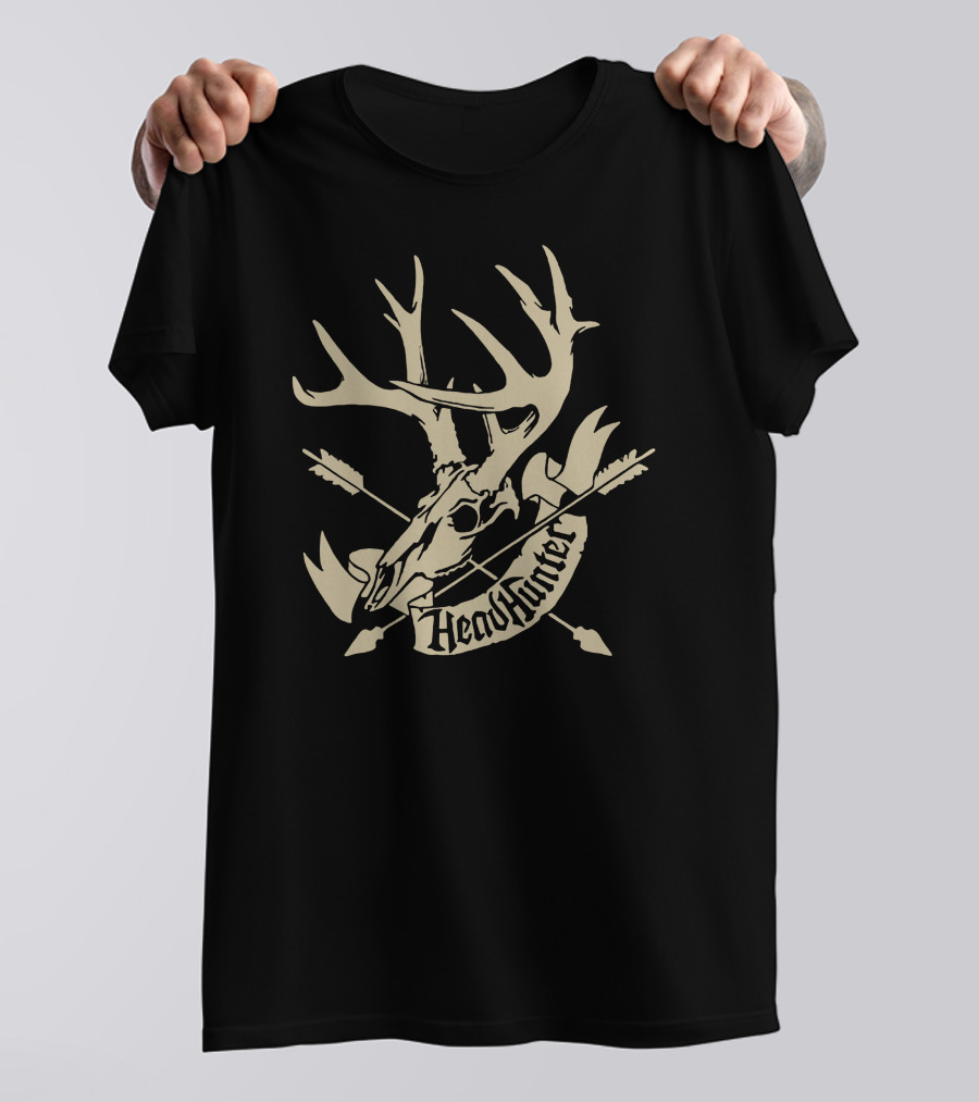 Head Hunter Antler Skull With Crossed Arrows T-Shirt