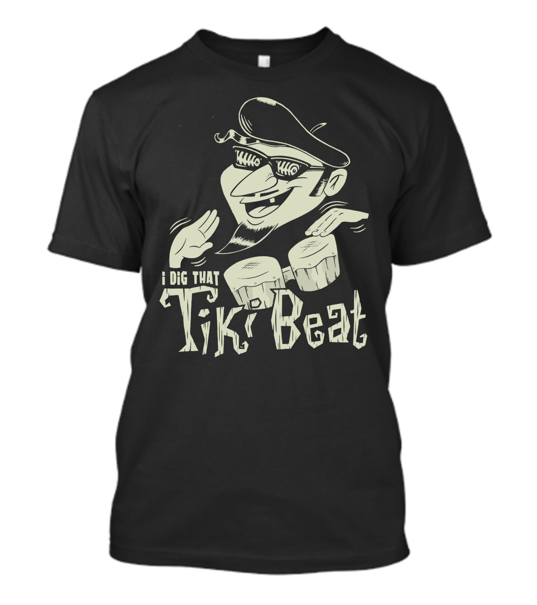 I Dig That Tiki Beat Cool Cat Playing Bongos T-Shirt