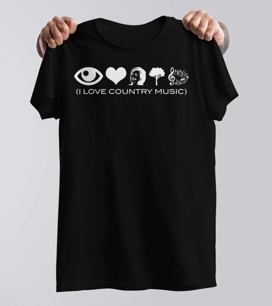 Eye Heart Singer Tree Musical Note (I Love Country Music) T-Shirt