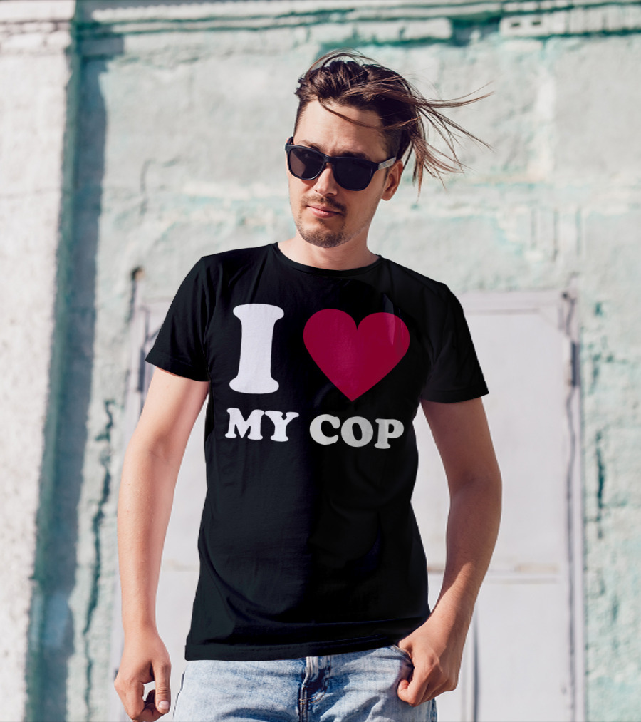 I Love My Cop Heart T-Shirt