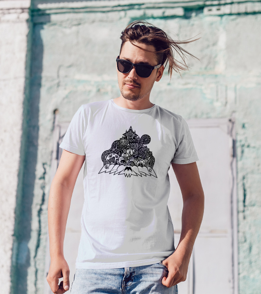 Ilumination Doodle Abstract Eye Creature聚結 T-Shirt