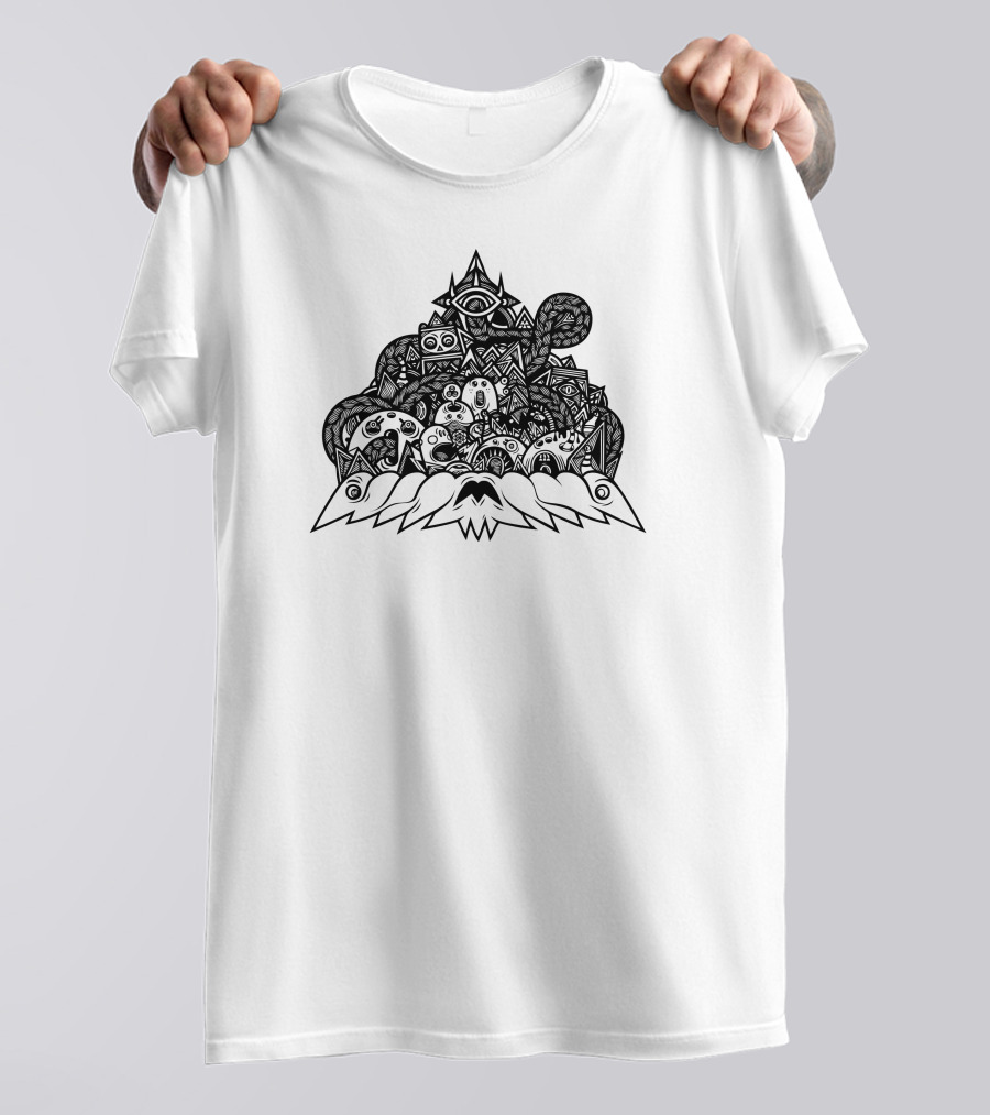 Ilumination Doodle Abstract Eye Creature聚結 T-Shirt