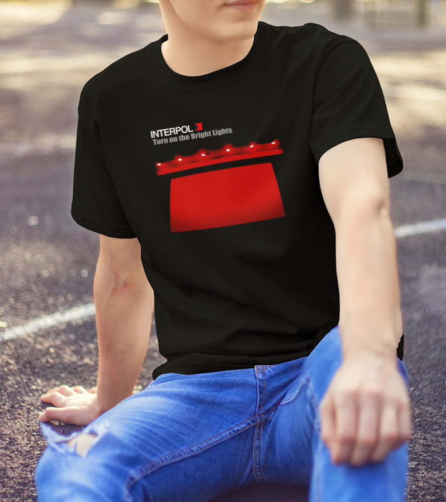 INTERPOL Turn On The Bright Lights Album Art Red Light Bar T-Shirt