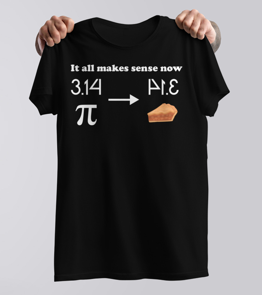It All Makes Sense Now 3.14 π Pie Slice Equation T-Shirt