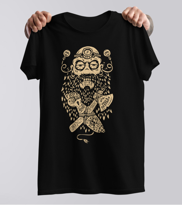 Kanye Lense Beard Axe Lights Fist Drawings 12-31 Destroy T-Shirt